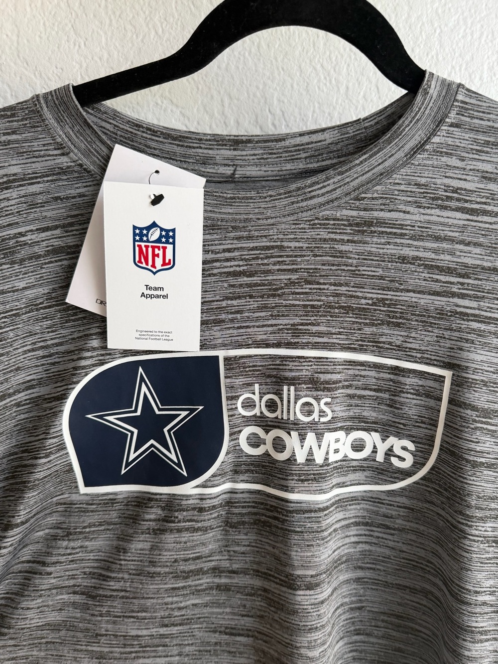 NWT Nike Dallas Cowboys Dri-FIT Tee Heather Gray Men’s Large NFL Team Apparel